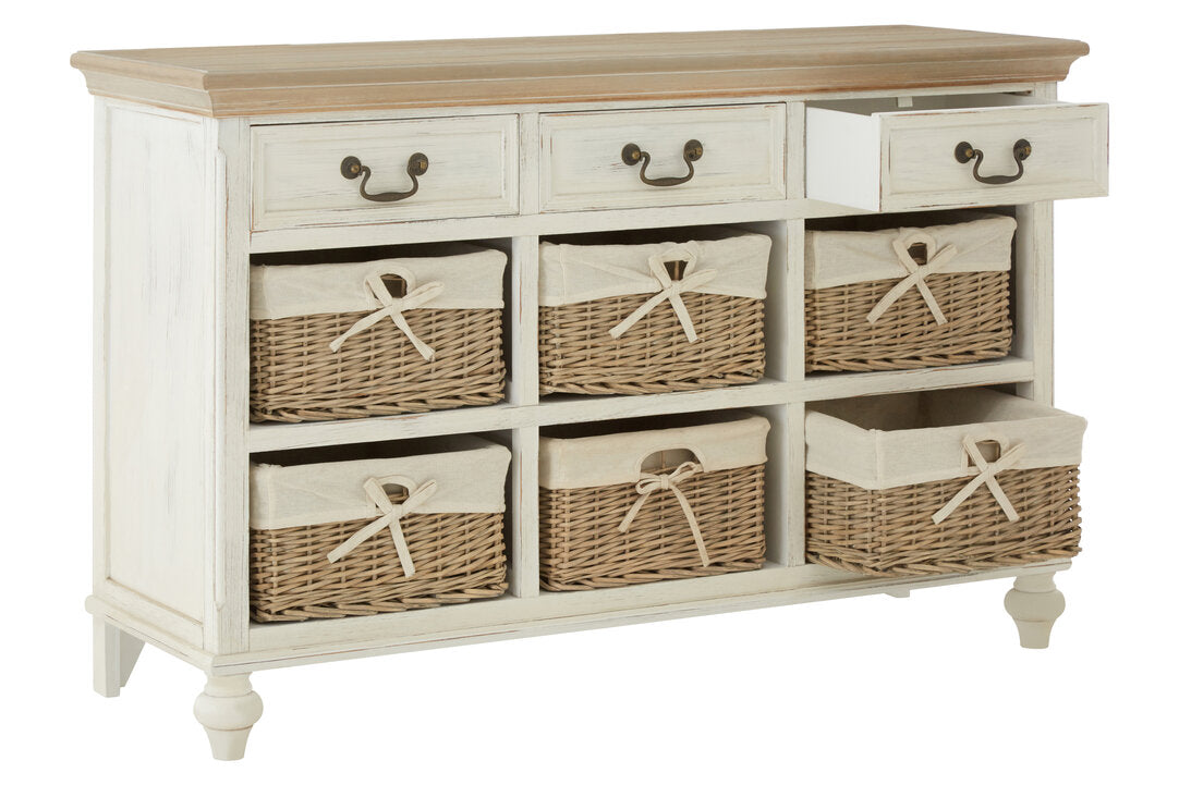 Benevento Cabinet With 6 Willow Baskets