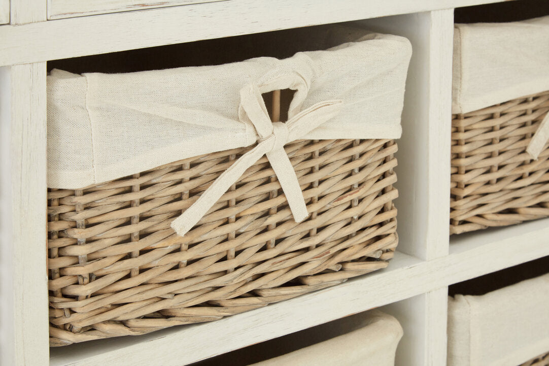Benevento Cabinet With 6 Willow Baskets