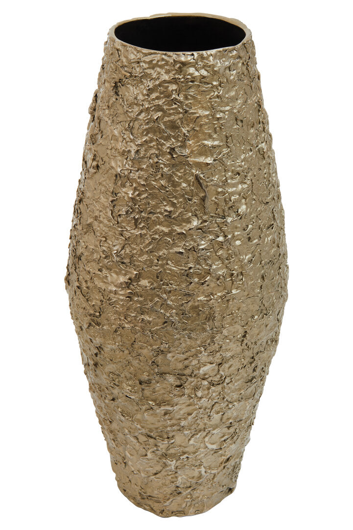 Dorra Large Gold Textured Metal Vase
