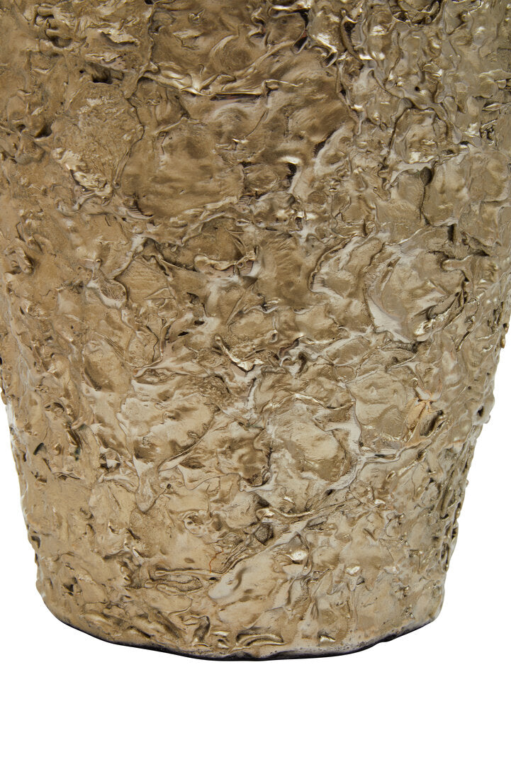 Dorra Large Gold Textured Metal Vase