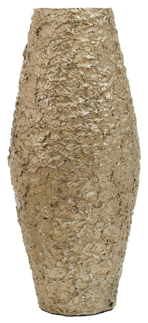 Dorra Large Gold Textured Metal Vase