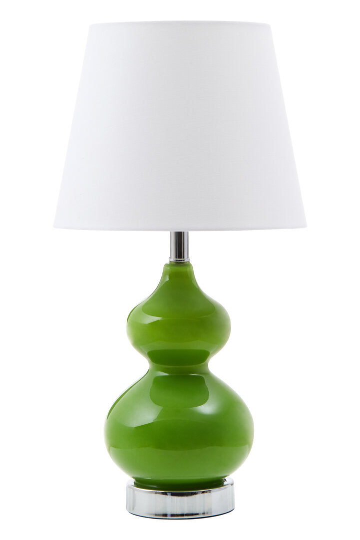 Elinello Light Green Glass Table Lamp with Chrome Base
