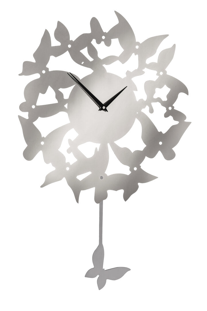 Ezra Butterflies Stainless Steel Wall Clock