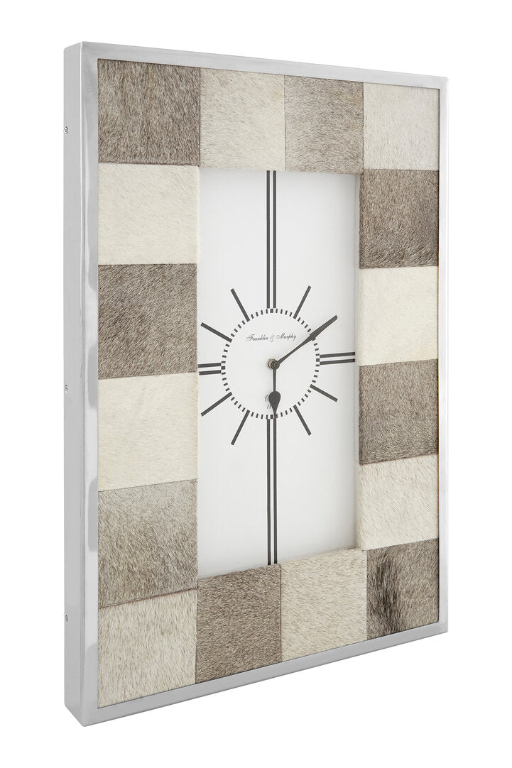 F&M Townhouse Leather Patchwork Wall Clock