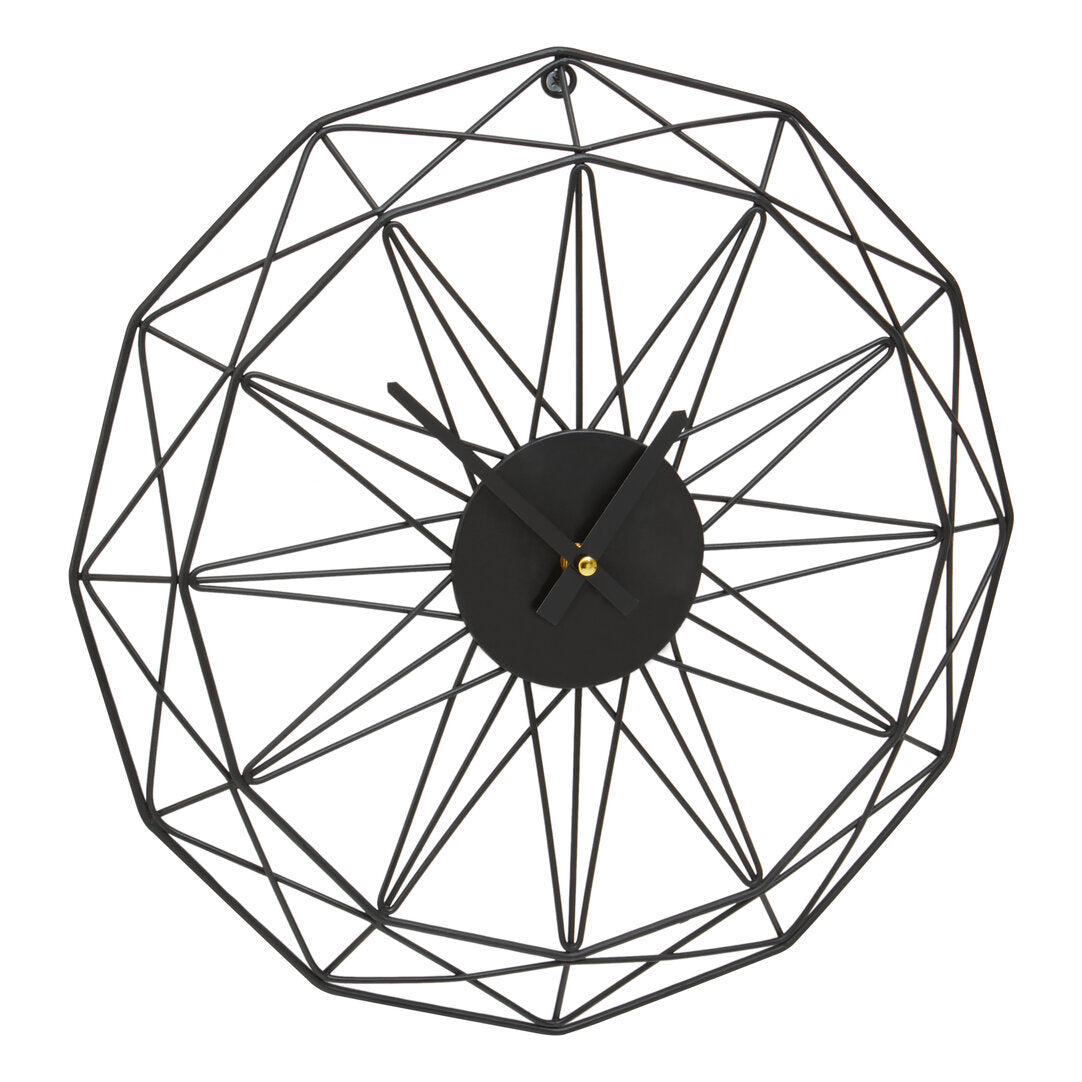 Genesis Small Black Metal Wall Clock