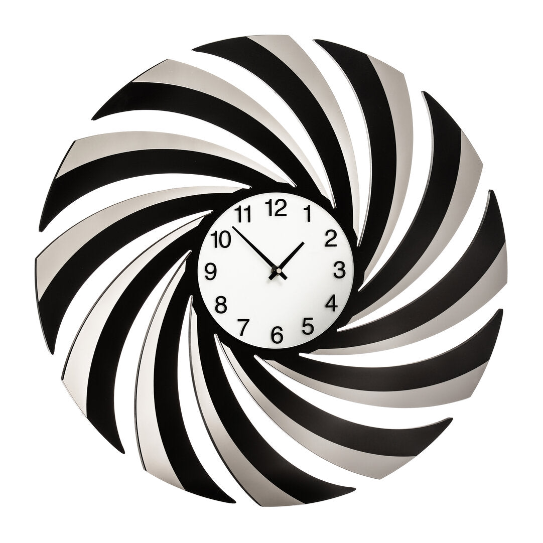Nania Black Mirrored Wall Clock