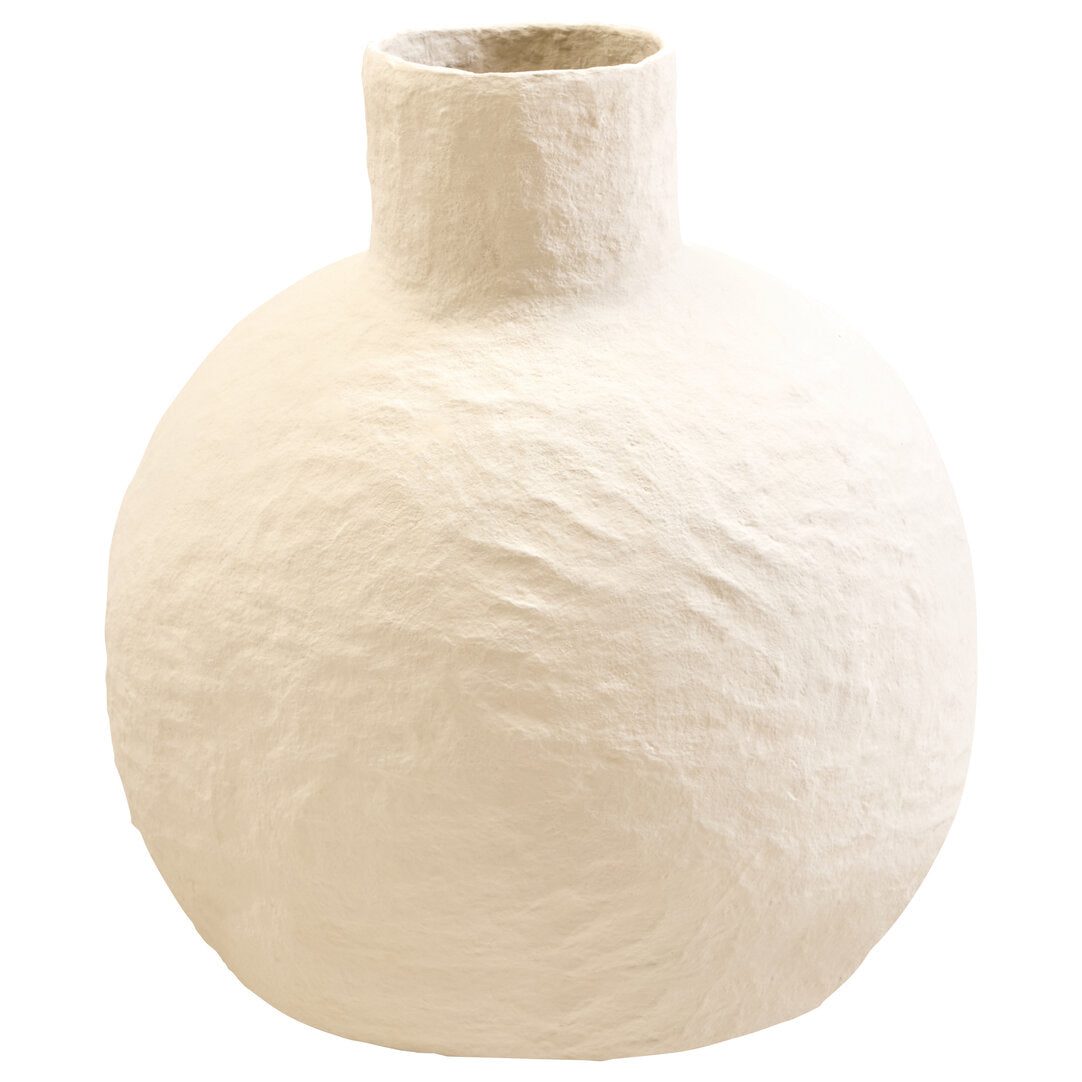 Naro Cotton Mache Large Cream Vase