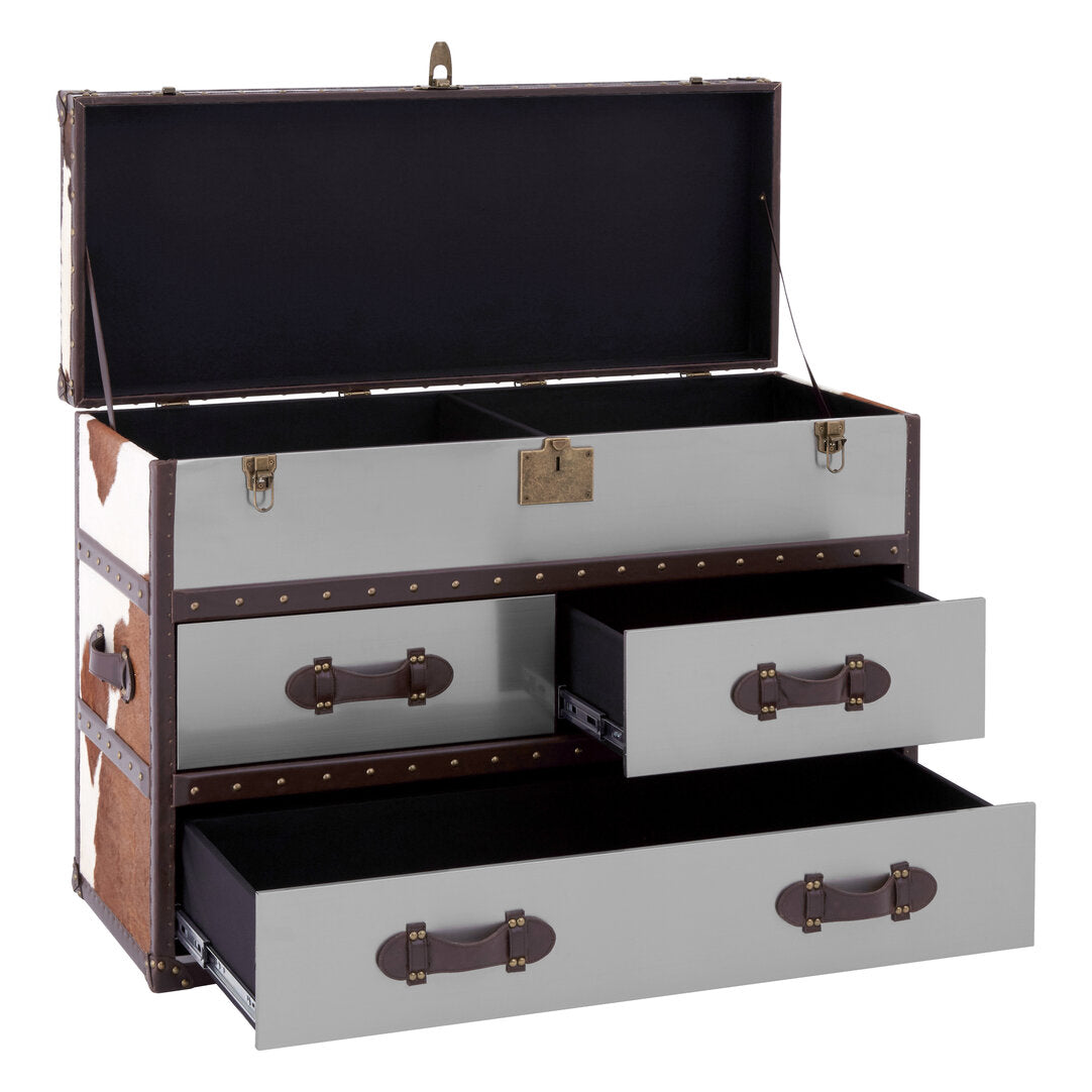 Potenza Townhouse Brown And White Cowhide Cabinet