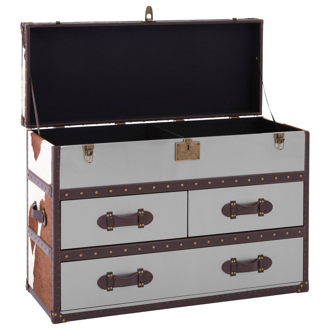Potenza Townhouse Brown And White Cowhide Cabinet