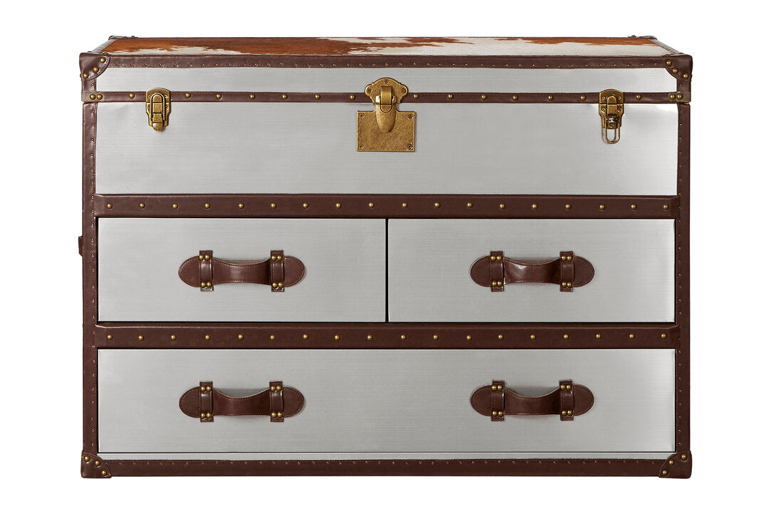 Potenza Townhouse Brown And White Cowhide Cabinet