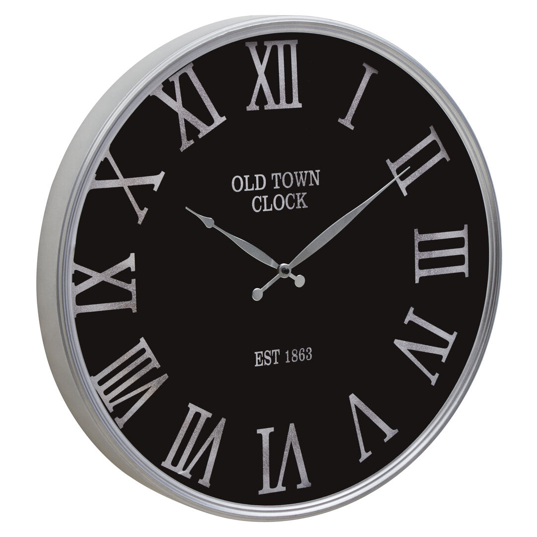 Retro Black And Silver Wall Clock