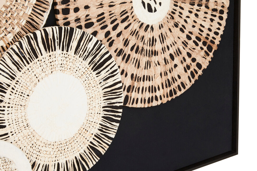 Riria Natural And black Paper Design Wall Art