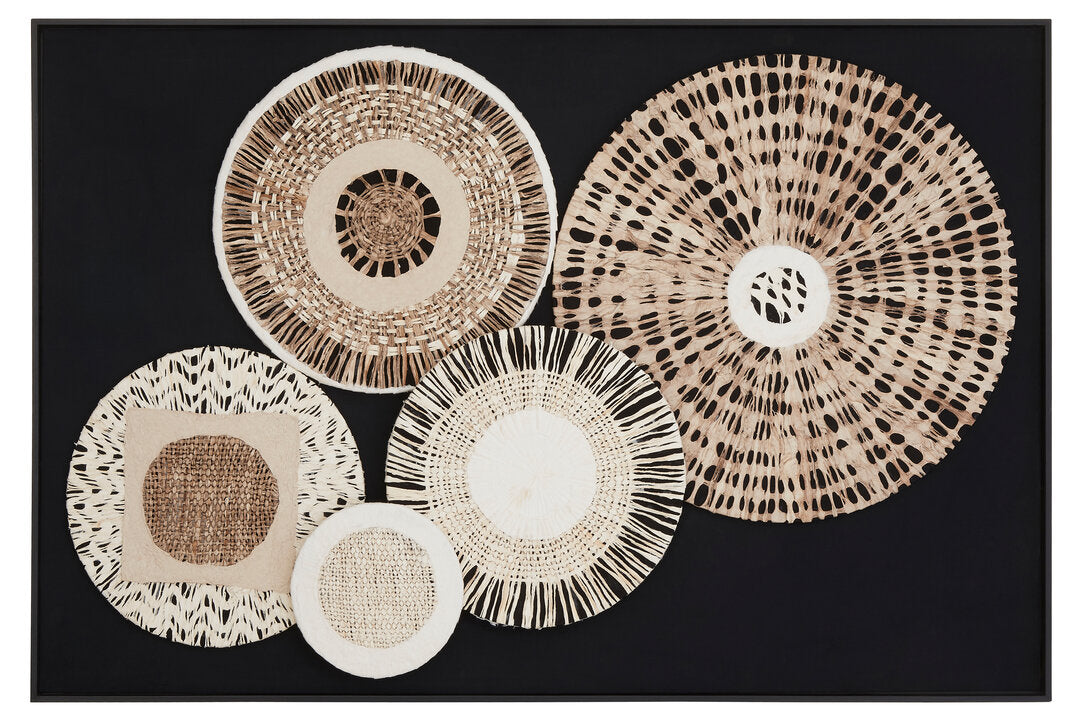 Riria Natural And black Paper Design Wall Art