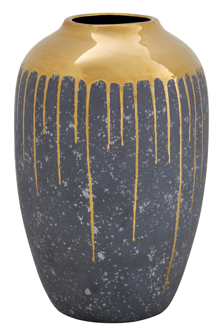 Sonata Grey and Gold Small Vase