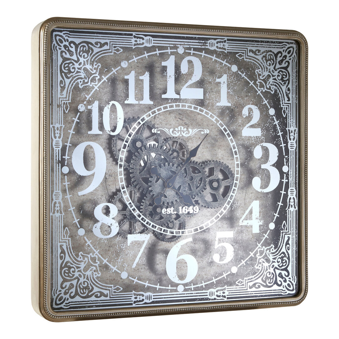 Sasso Antique Gold Square Wall Clock
