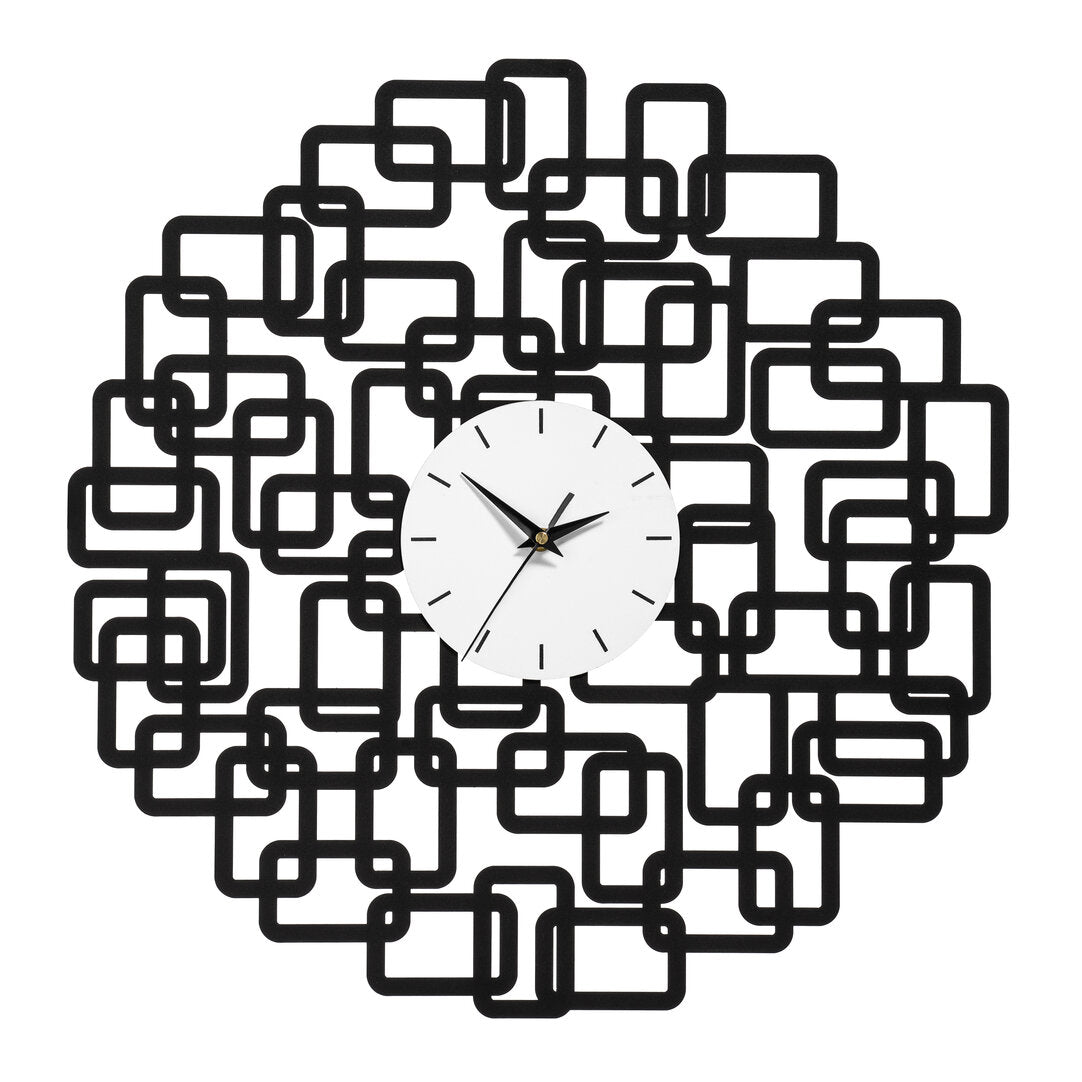 Velaria Black Abstract Geometric Design Wall Clock