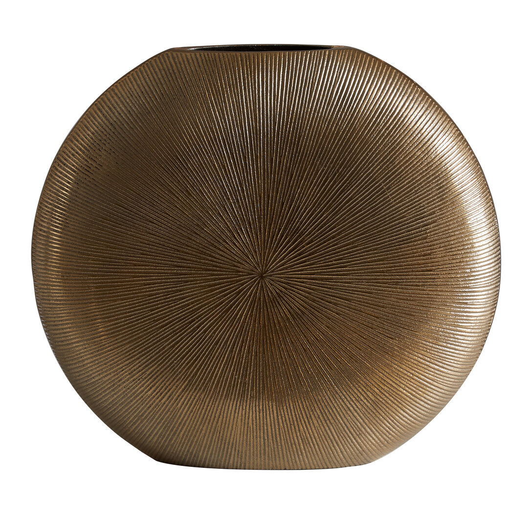 Zara Large Gold Finish Round Vase