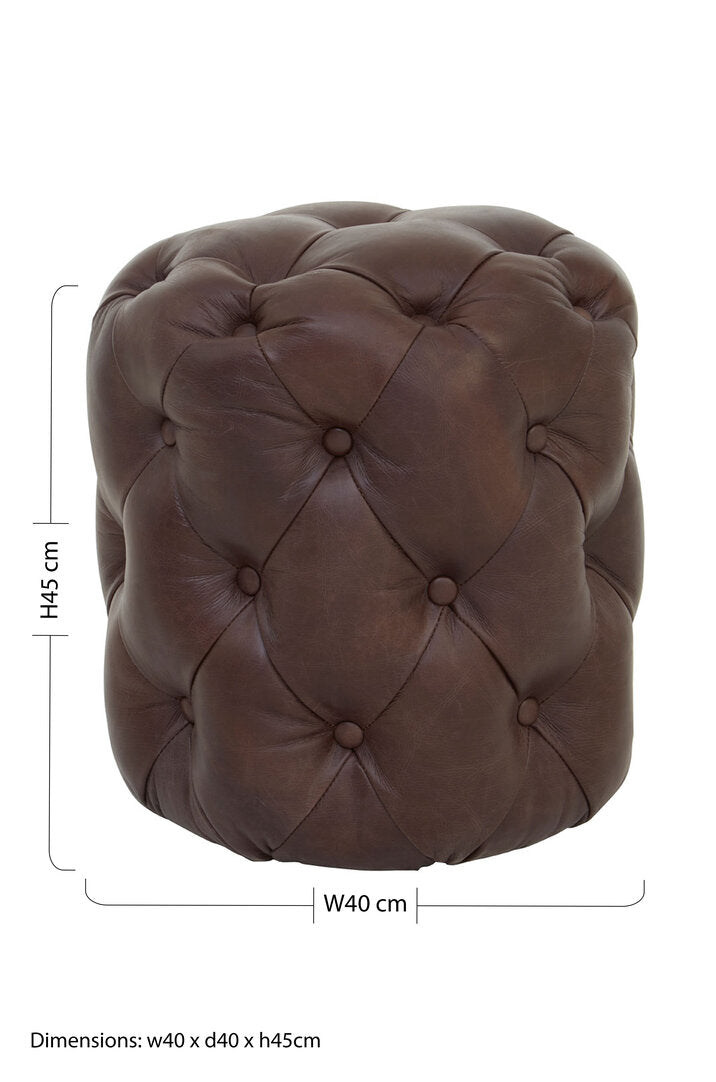 Belna Coffee Leather Stool