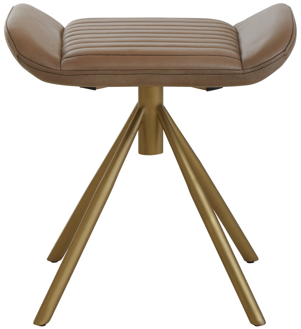 Belra Grey Leather Footstool