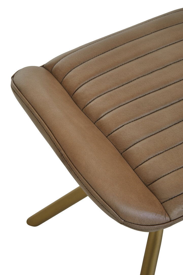 Belra Grey Leather Footstool