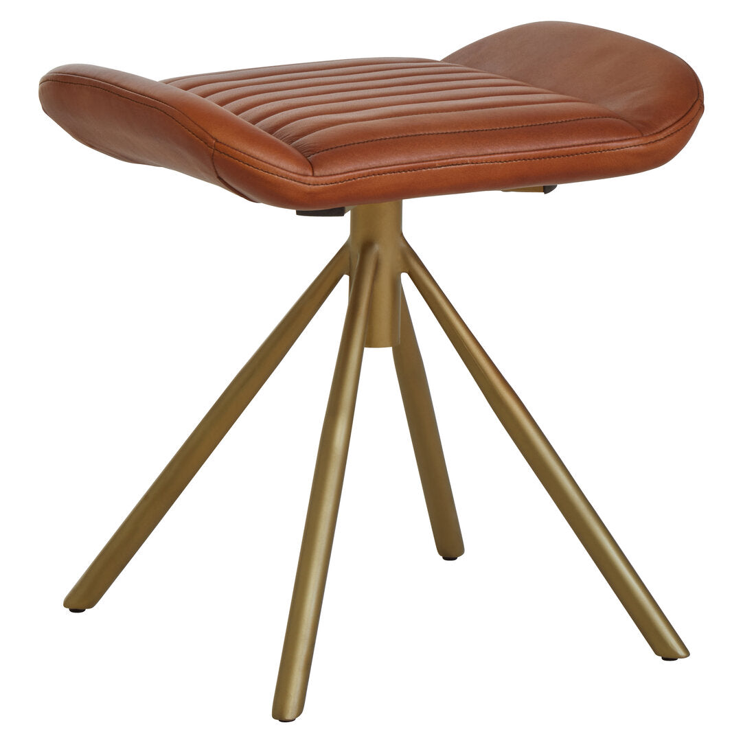 Belria Tan Leather Footstool