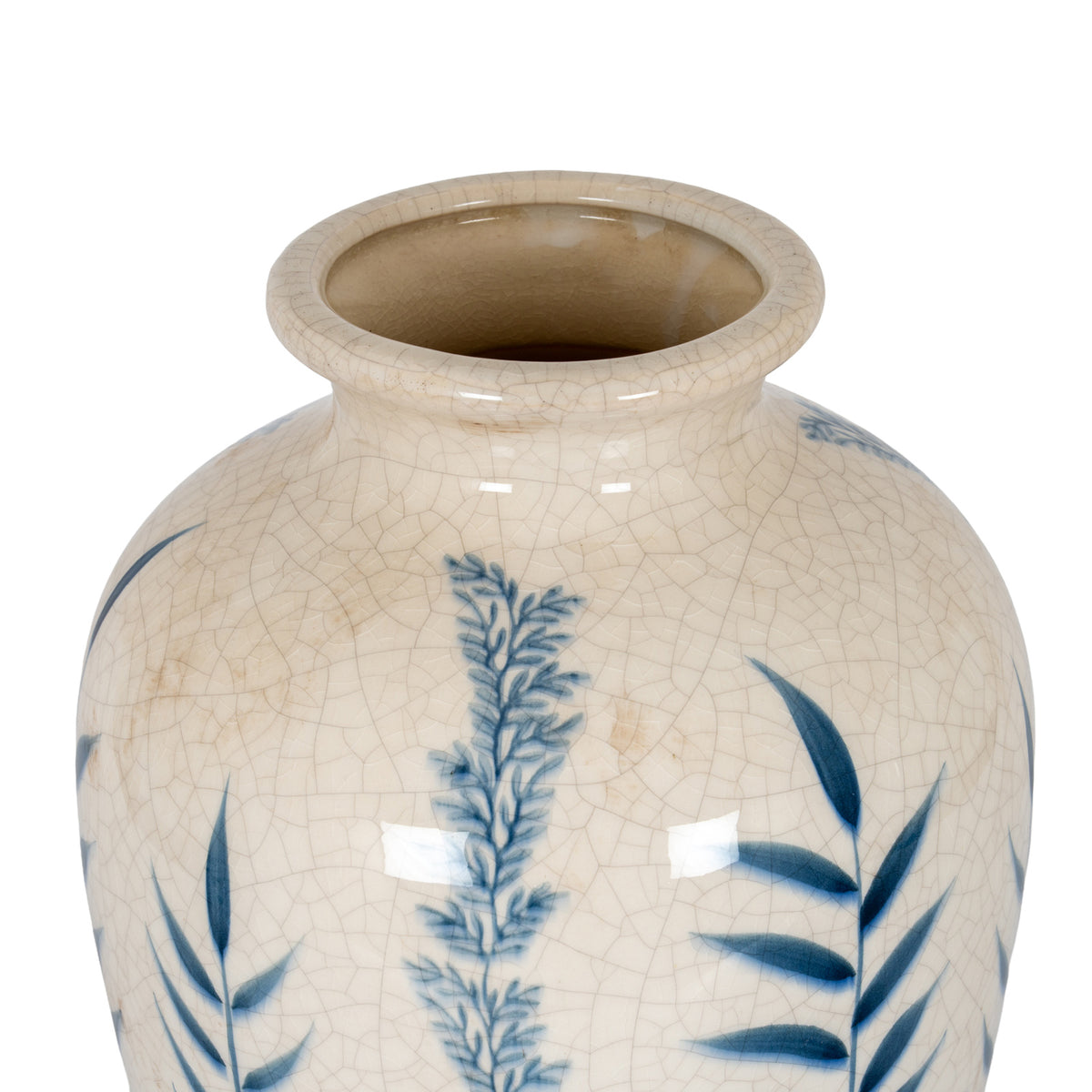 Tazora Classic Blue Flora Juniper Vase — product-only view