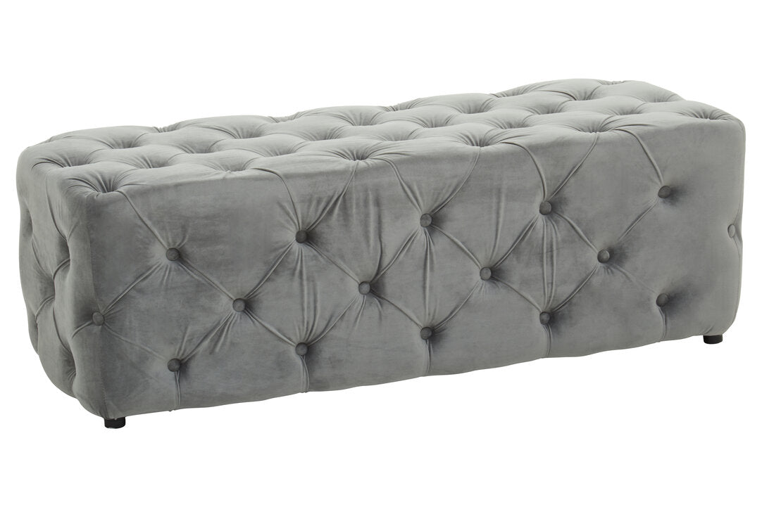 Alba Grey Velvet Bench