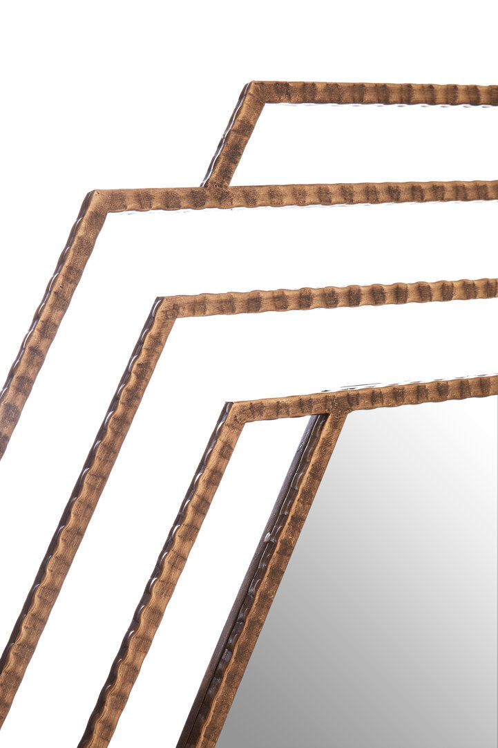 Alghero Antique Gold Hexagon Wall Mirror