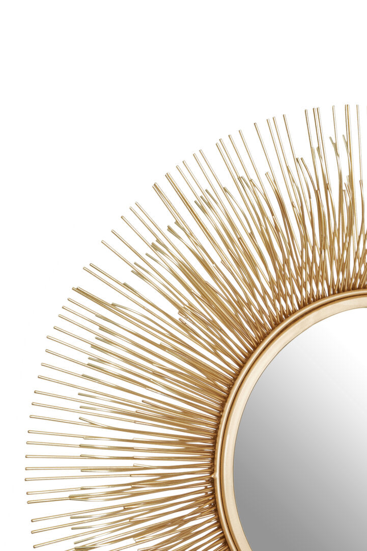 Arezzo Gold Finish Sunburst Wall Mirror