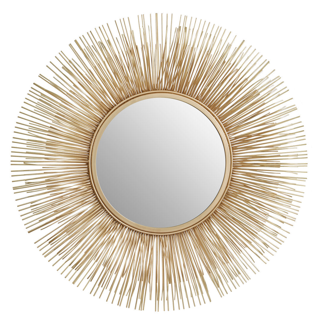 Arezzo Gold Finish Sunburst Wall Mirror
