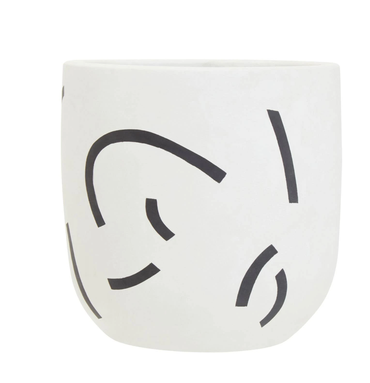 Ravyn Black White Earthenware Planter