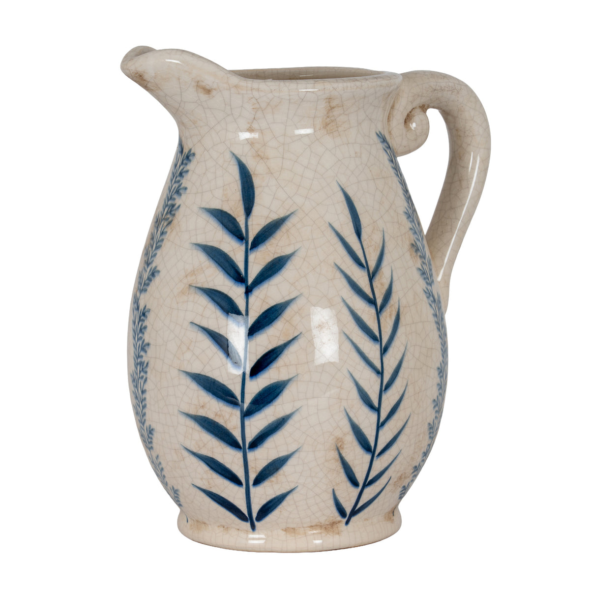 Oldenvik Large Blue Flora Olpe Jug Vase — product-only view