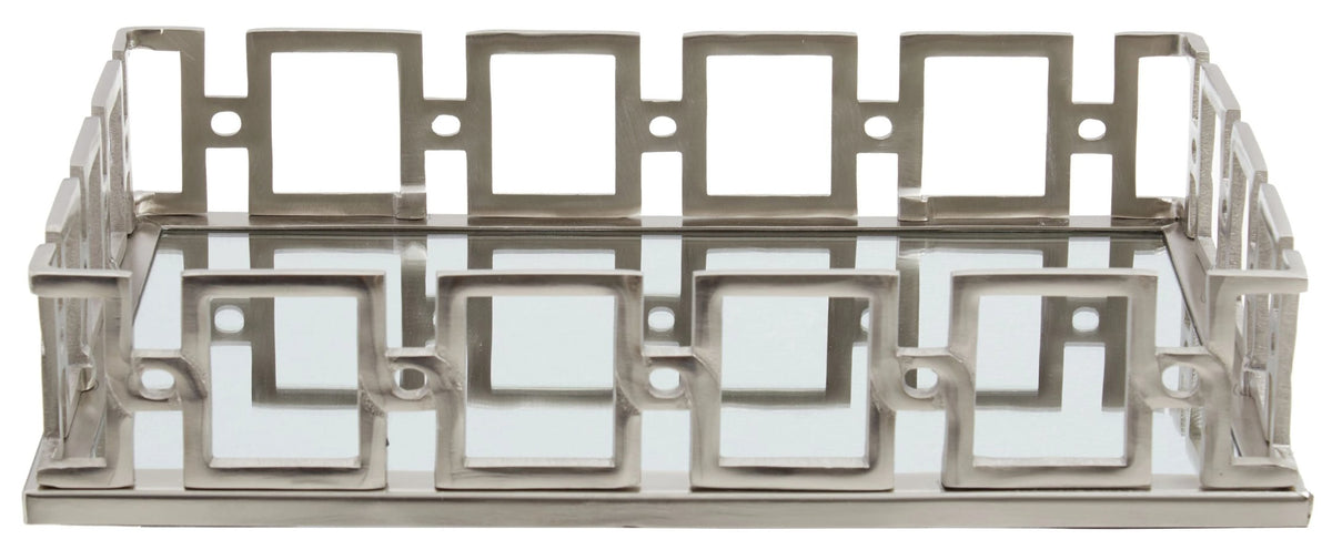 Vietri Rectangle Nickel Mirror Tray image 1