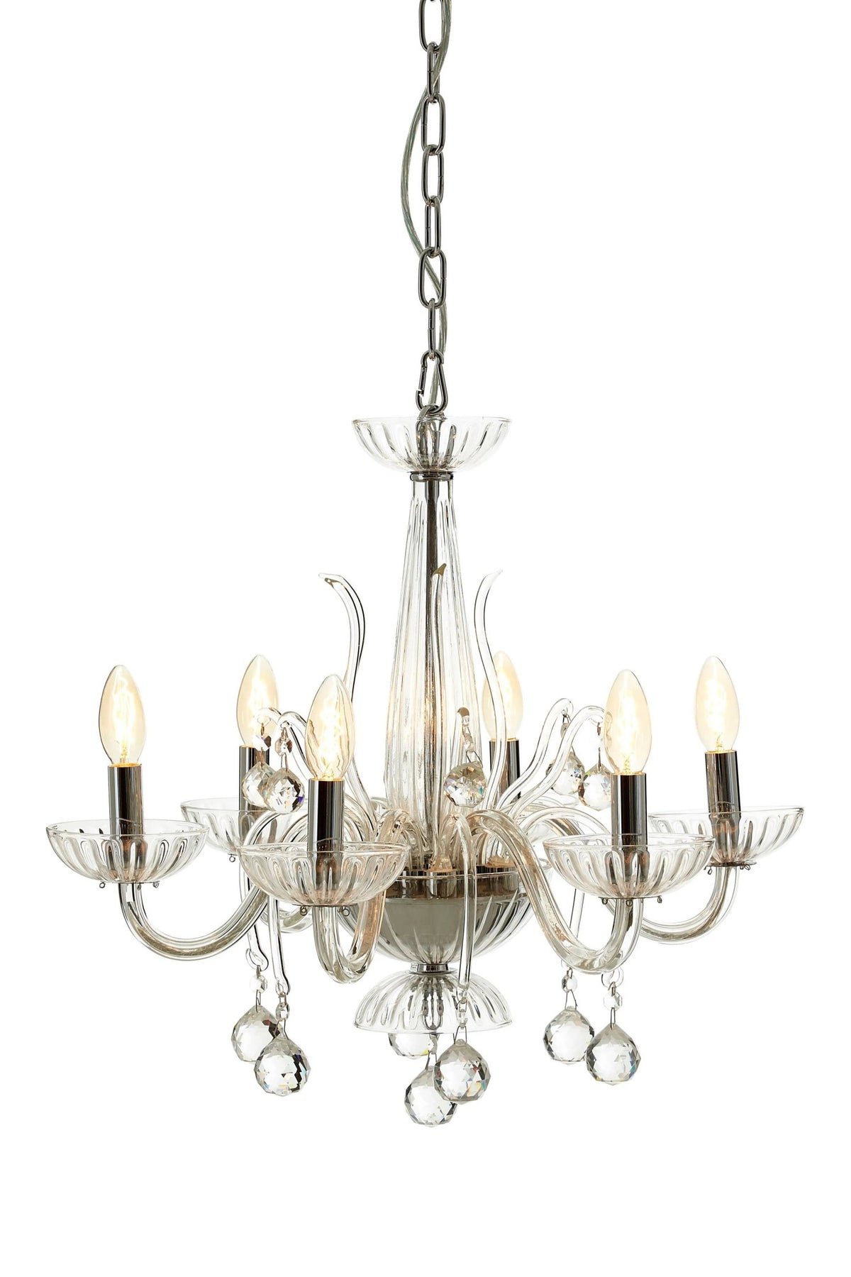 Covelleth 6 Bulb Clear Crystal Chandelier