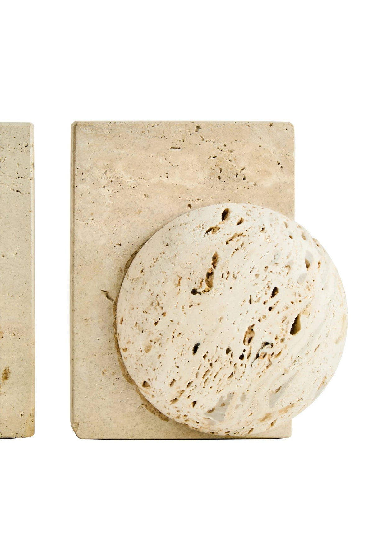 Hokvik Travertine Set Spherical Bookends image 5