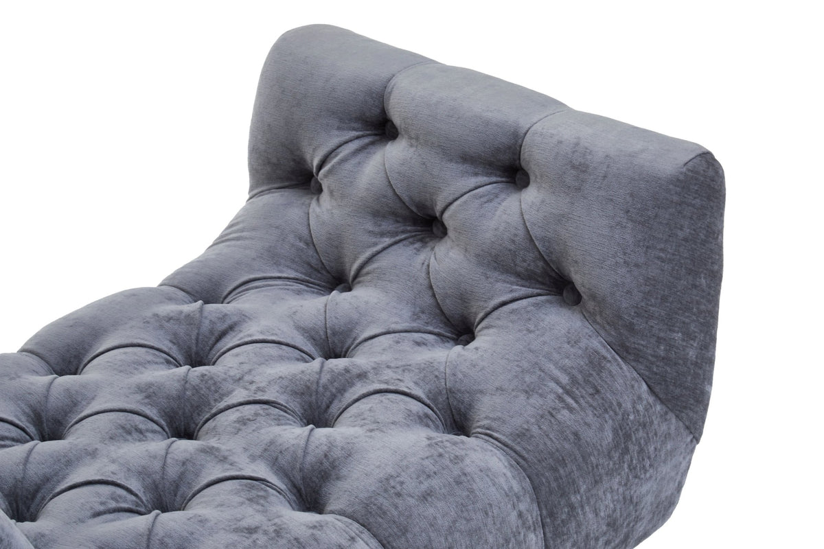 Boden Grey Chenille Stool