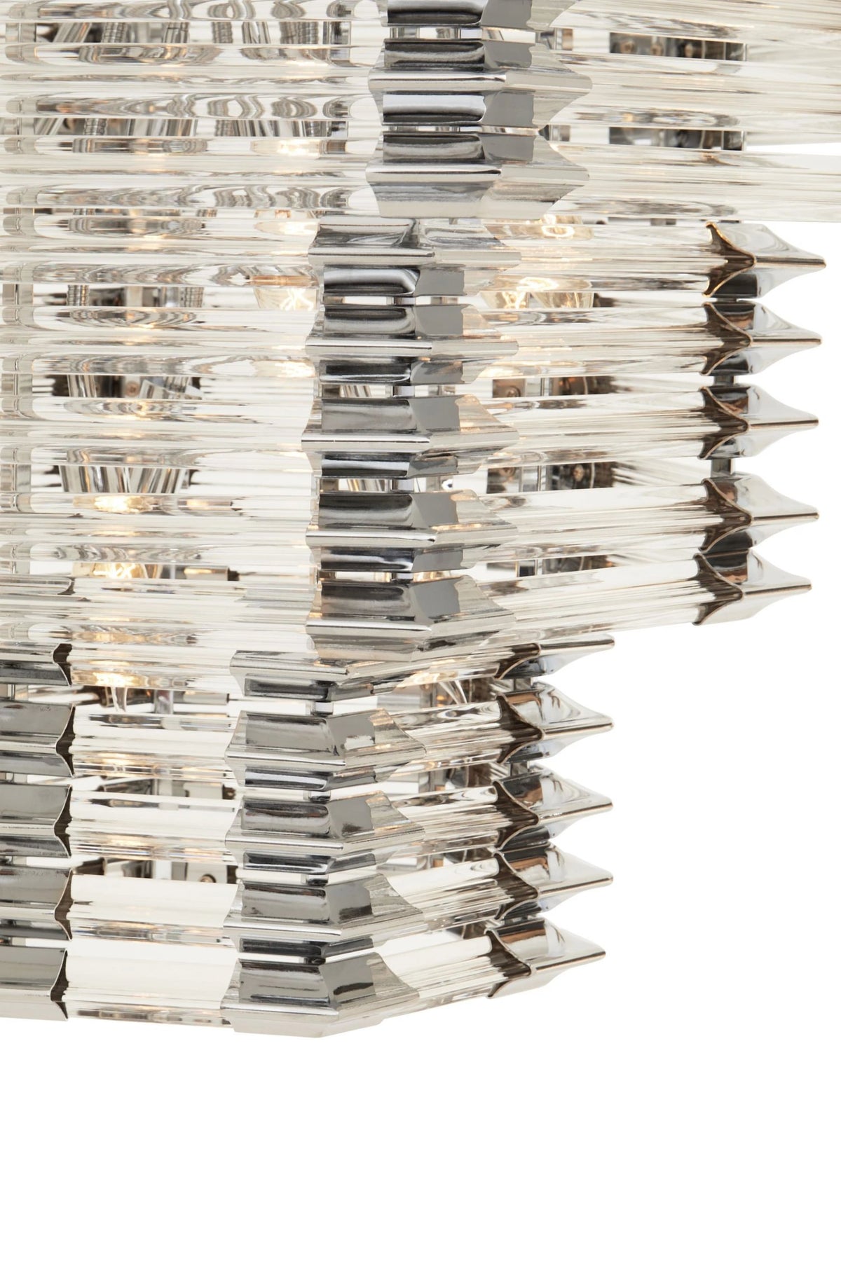 Mertona Glass Chrome Prism Light Fifteen Bulbs