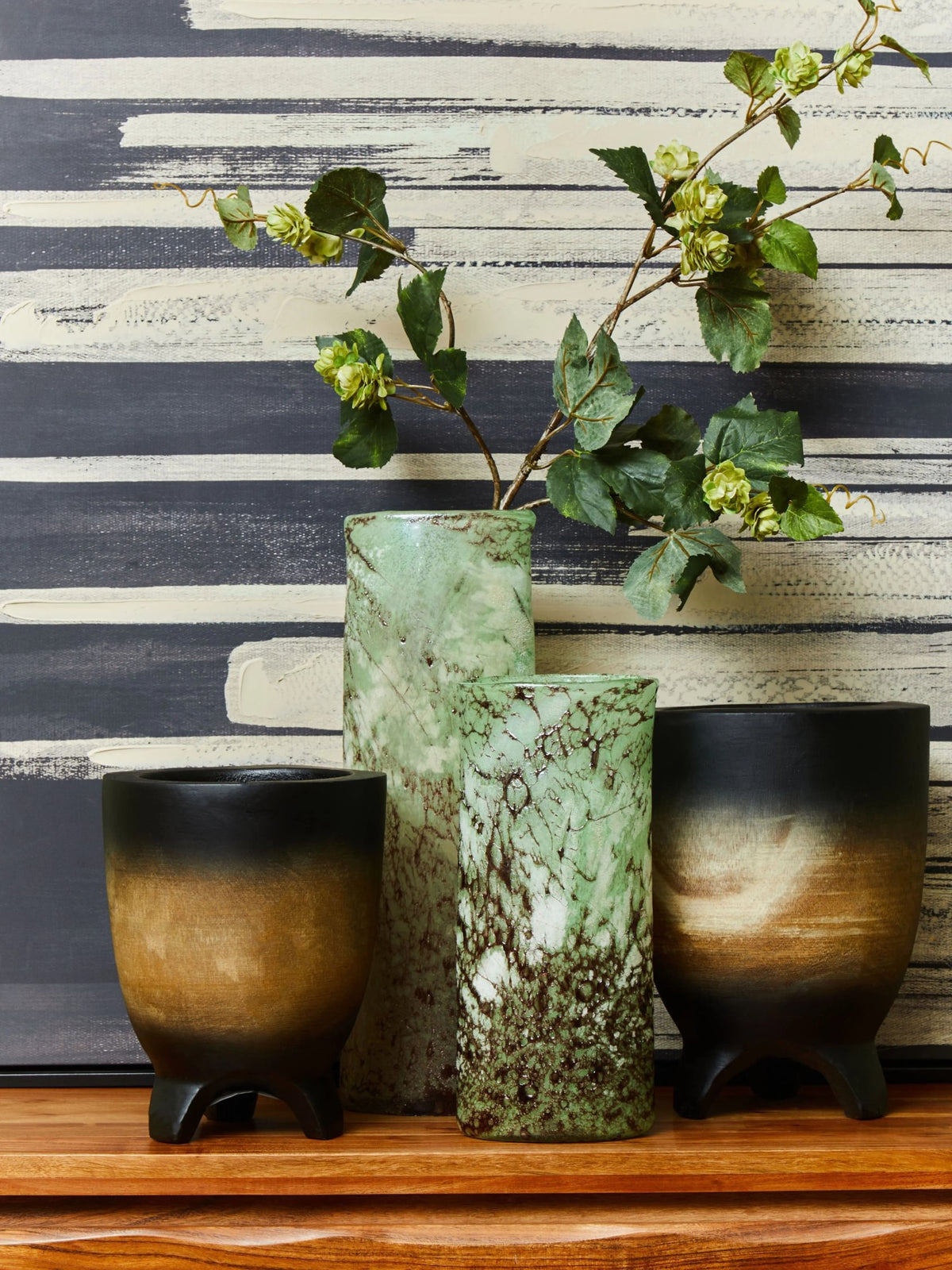 Orvelle Large Wooden Black Ombre Planter image 10