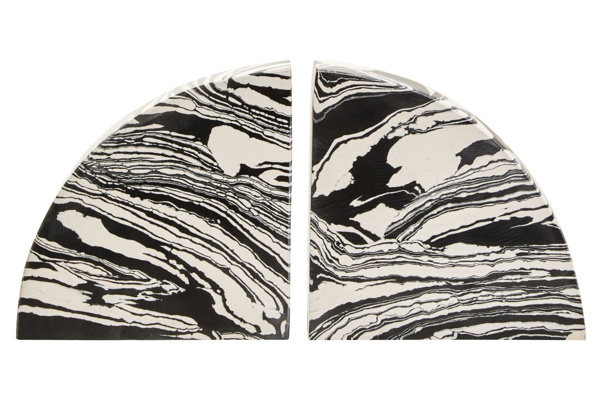 Pescantina Black White Marble Set Bookends image 1