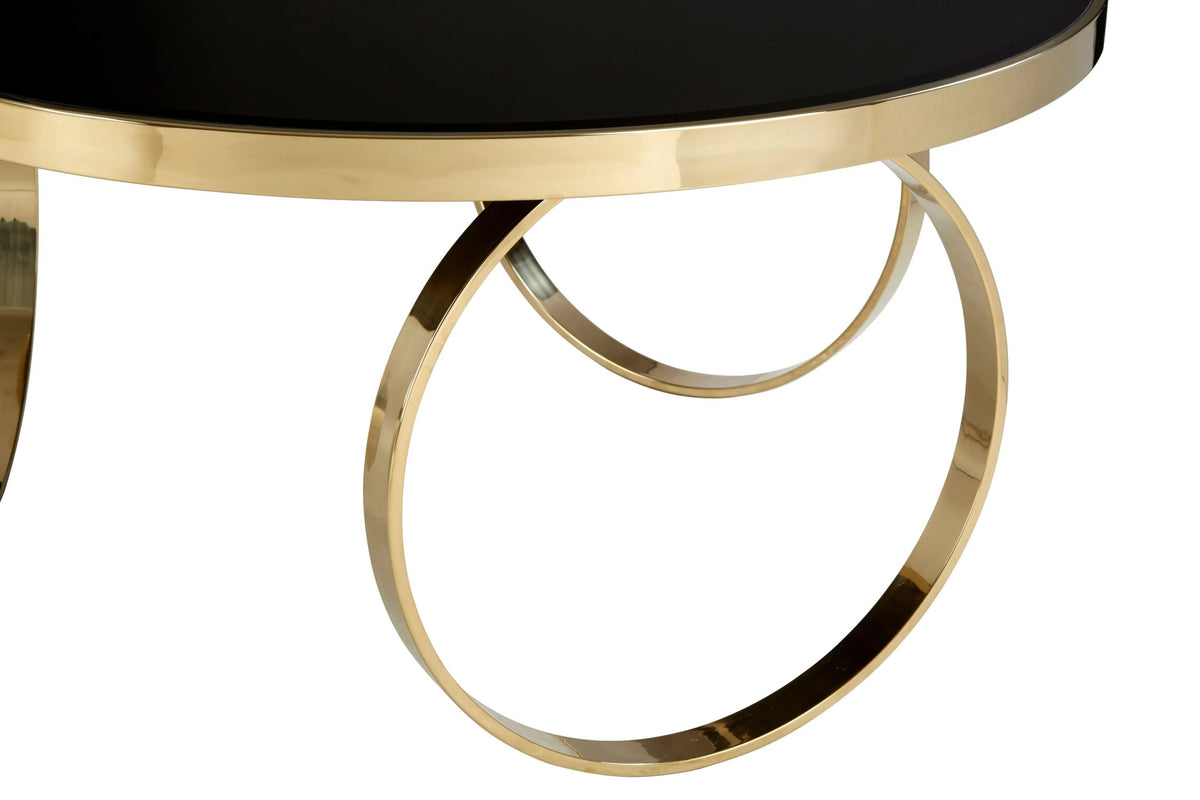 Zelath Black Mirror Gold Coffee Table image 7