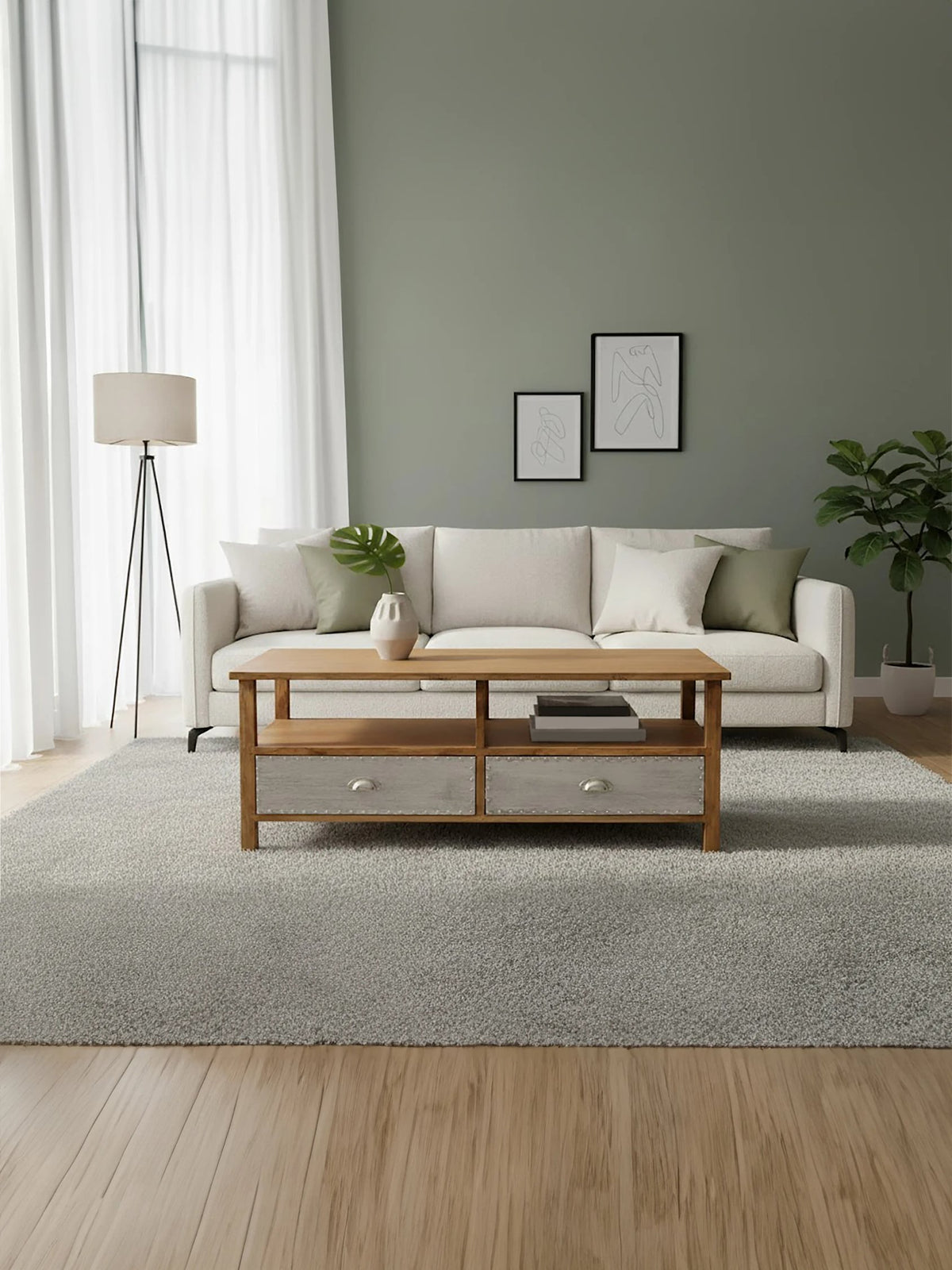 Wiltora Natural Wooden Coffee Table image 11