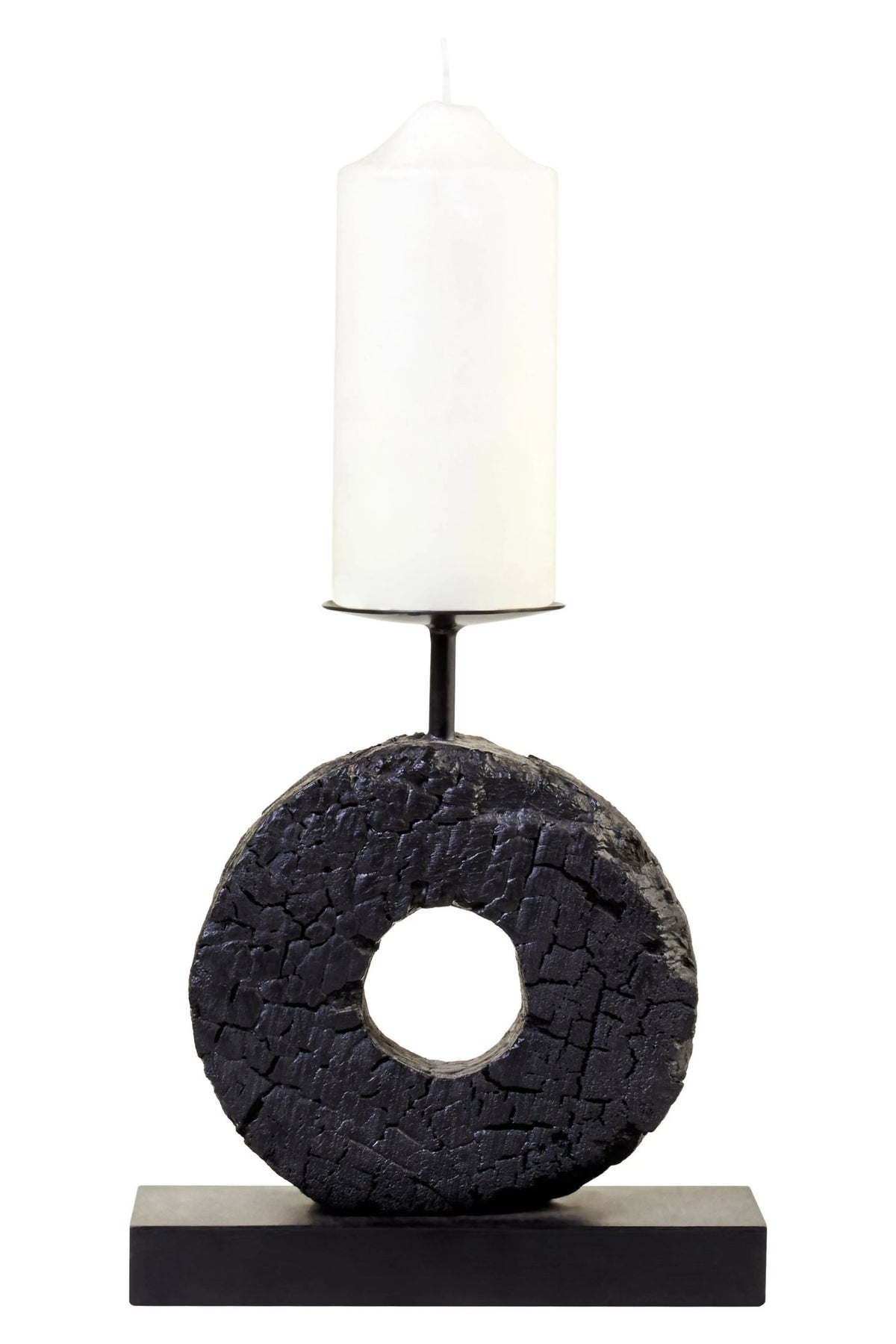 Vernazza Small Black Wood Candle Holder image 2