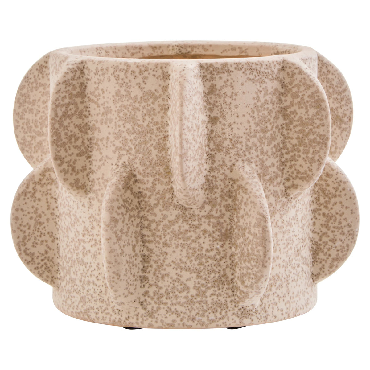 Stradella Cream Textured Stoneware Small Planter image 1
