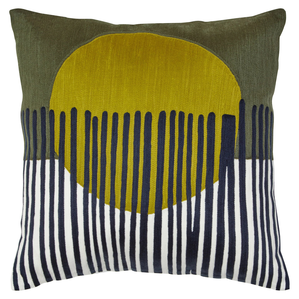 Jorath Green White Square Cushion image 1