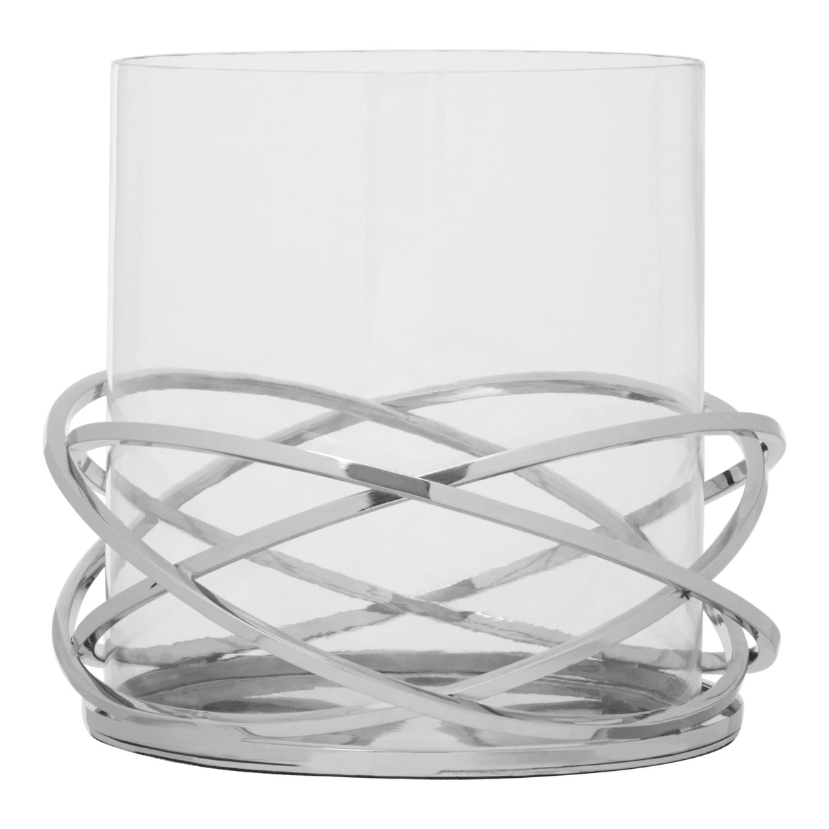 Albano Silver Twist Large Candle Holder image 1