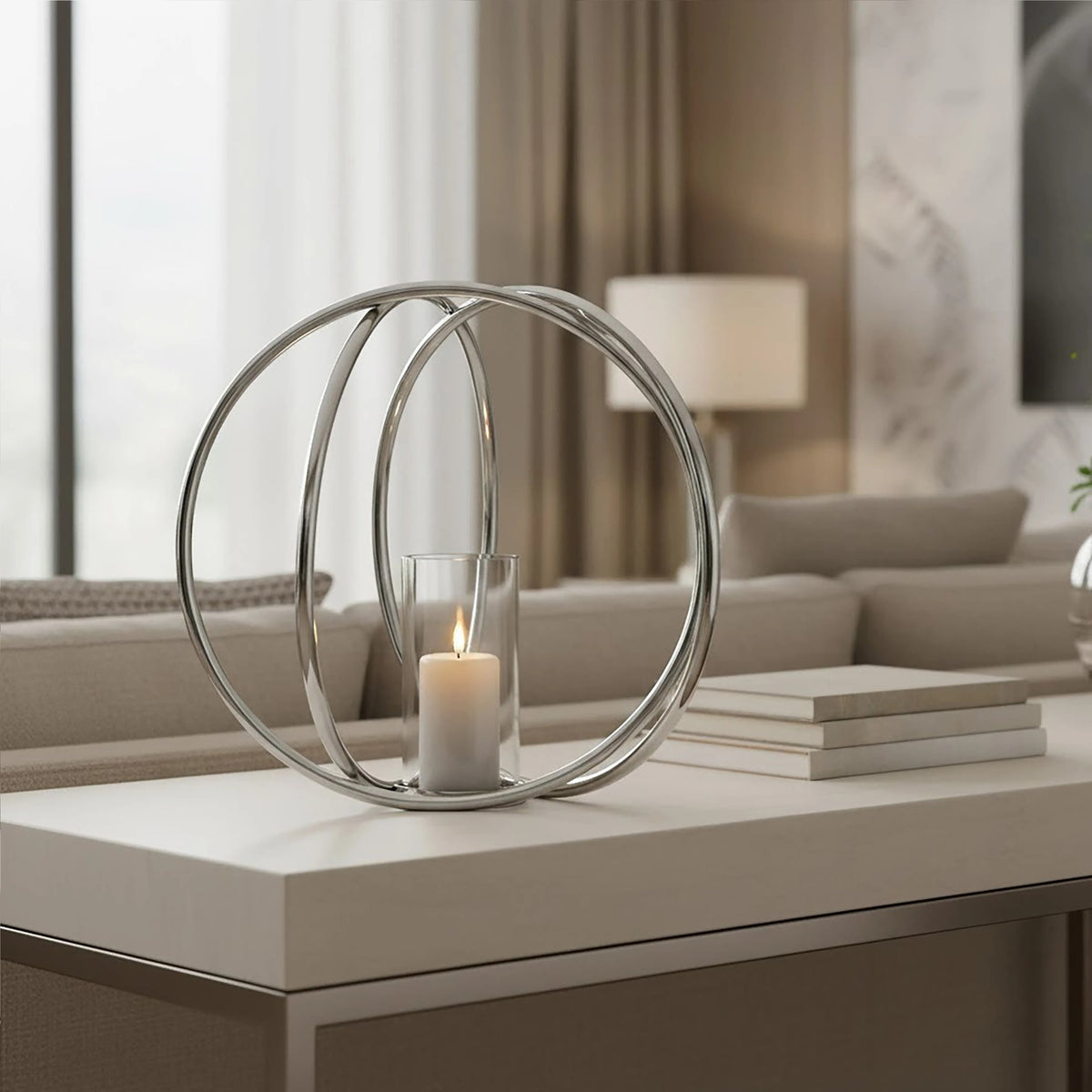 Southport Large Silver Candle Holder image 14