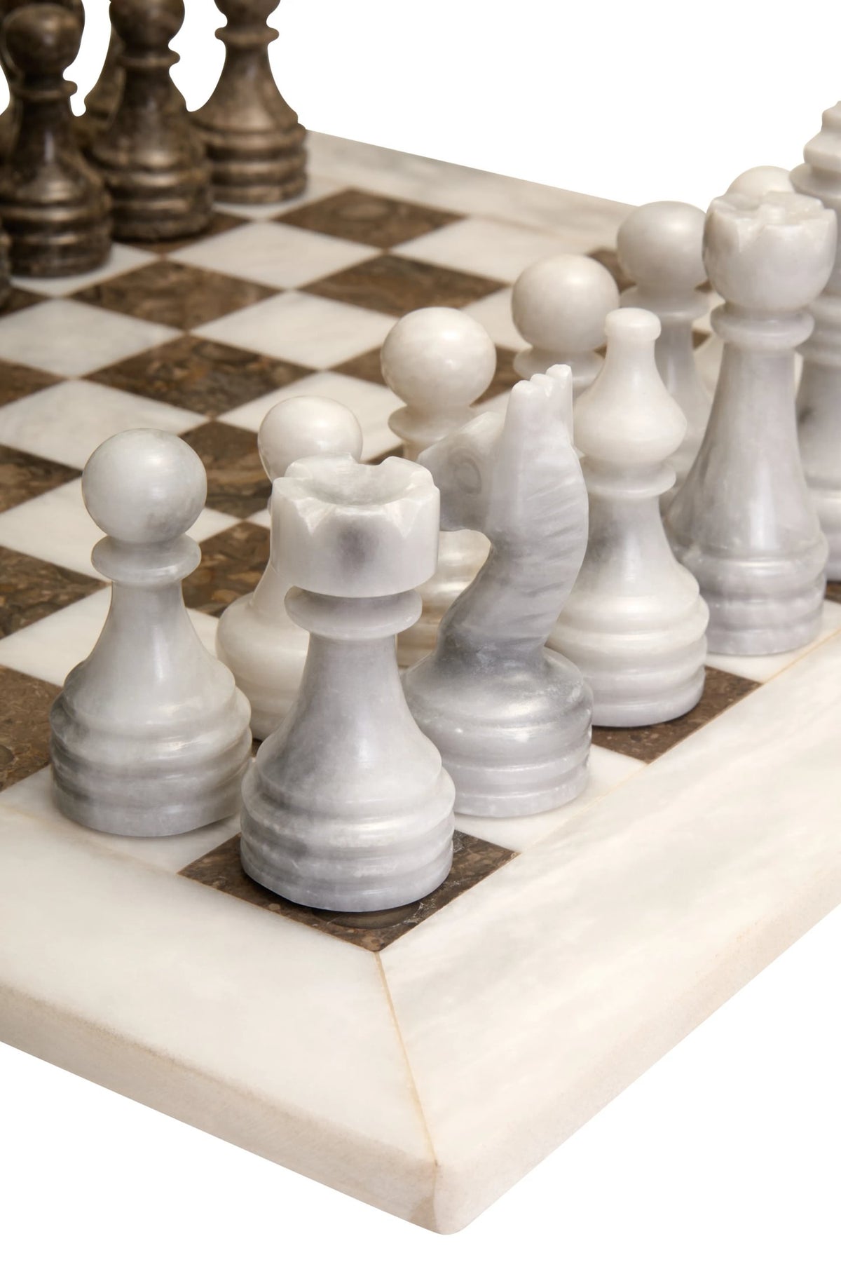 Oldvik White Grey Marble Chess Set image 7
