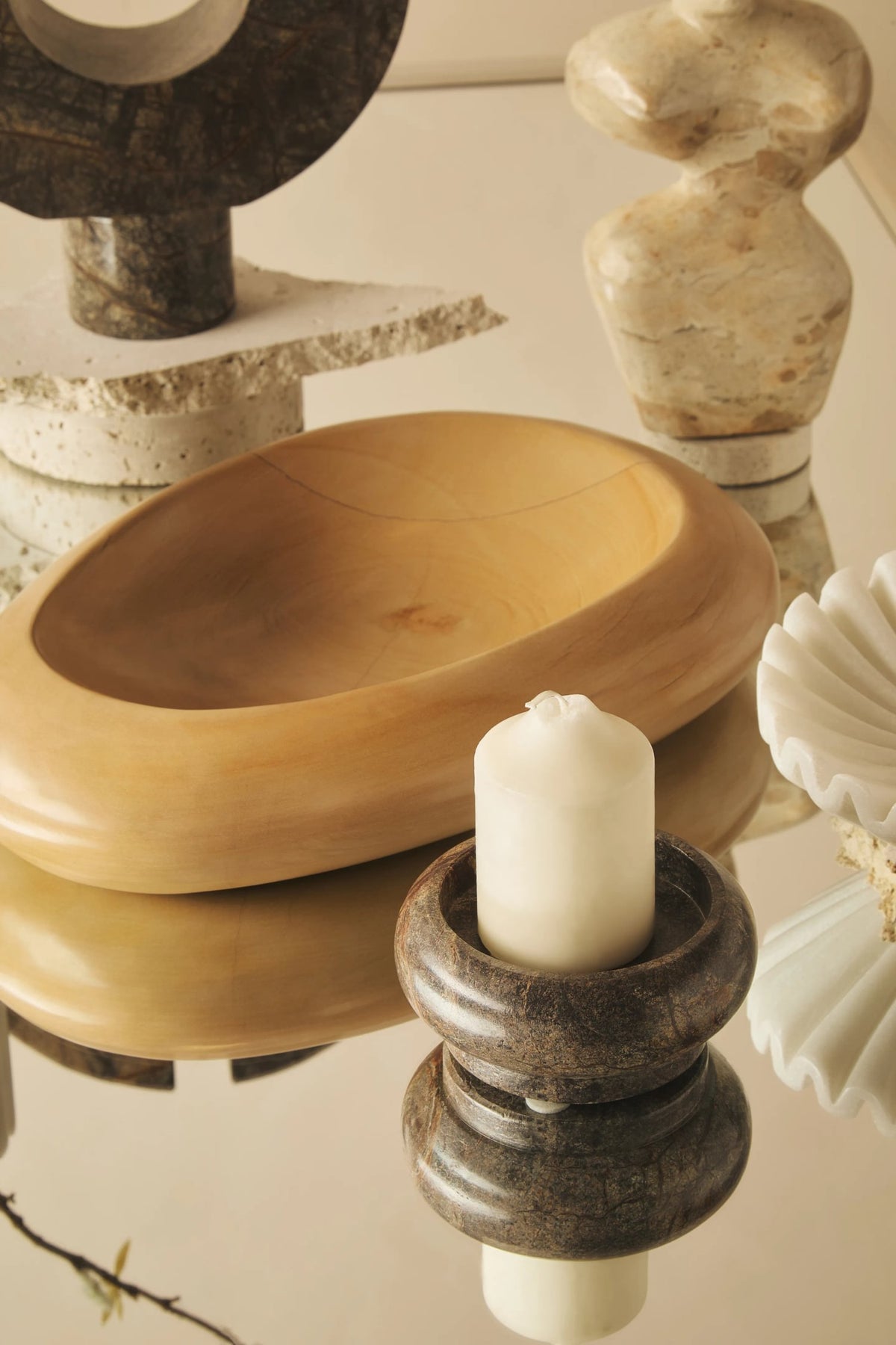 Lipari Forest Green Marble Candle Holder image 8