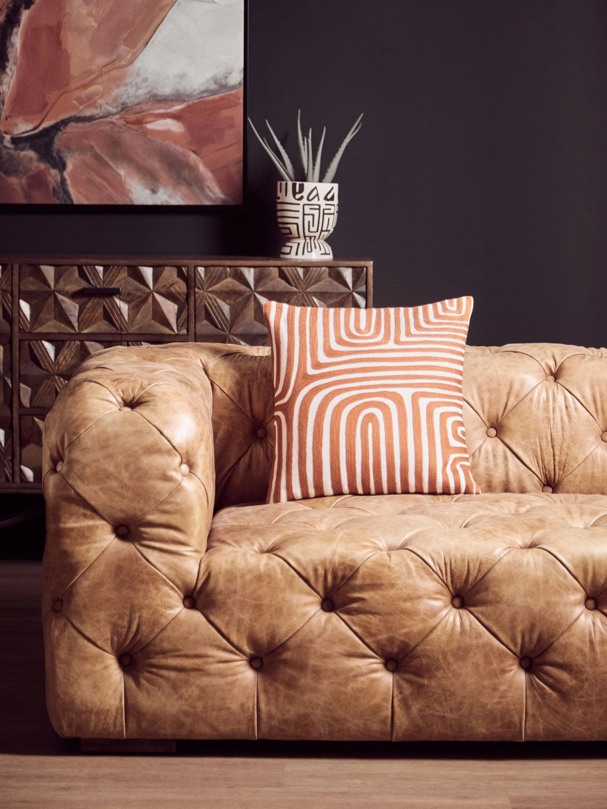 Vikervira Rust White Square Cushion image 5