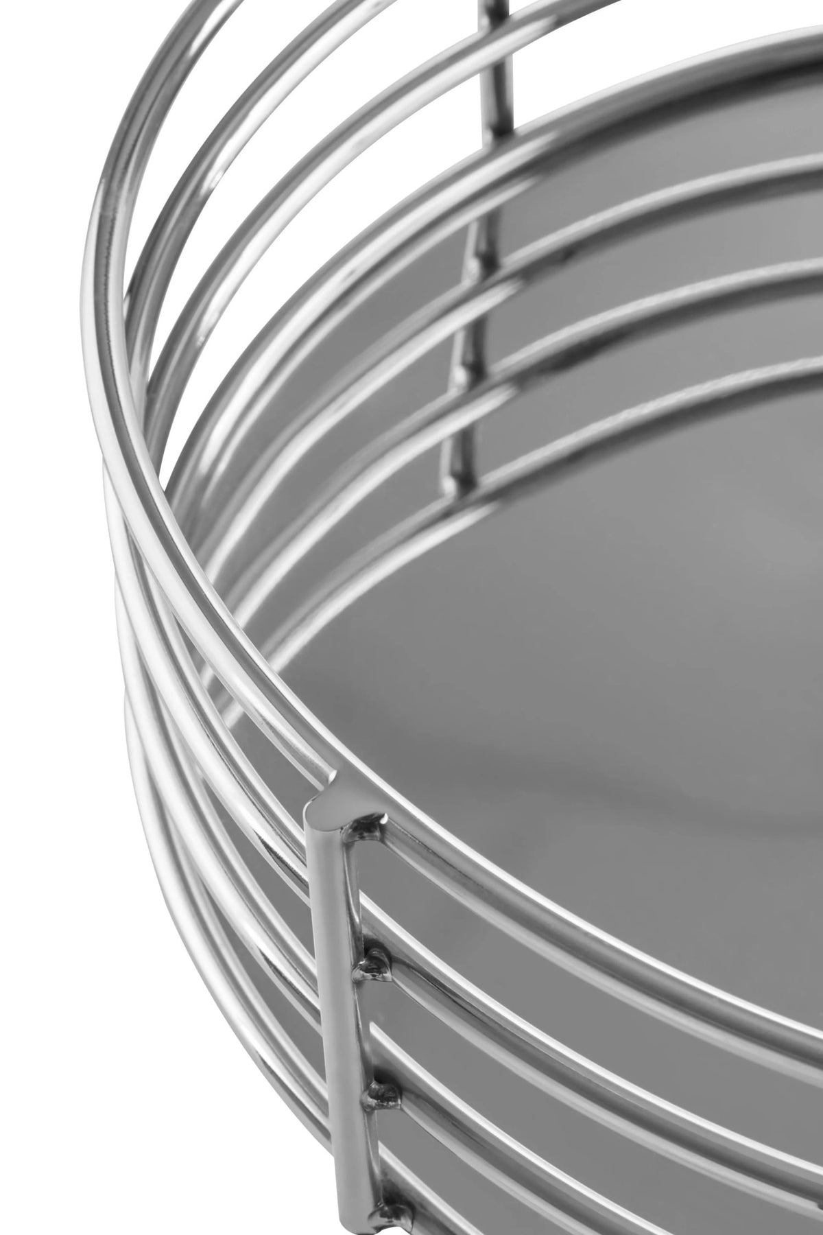 Skovde Silver Mirrored Round Tray image 3